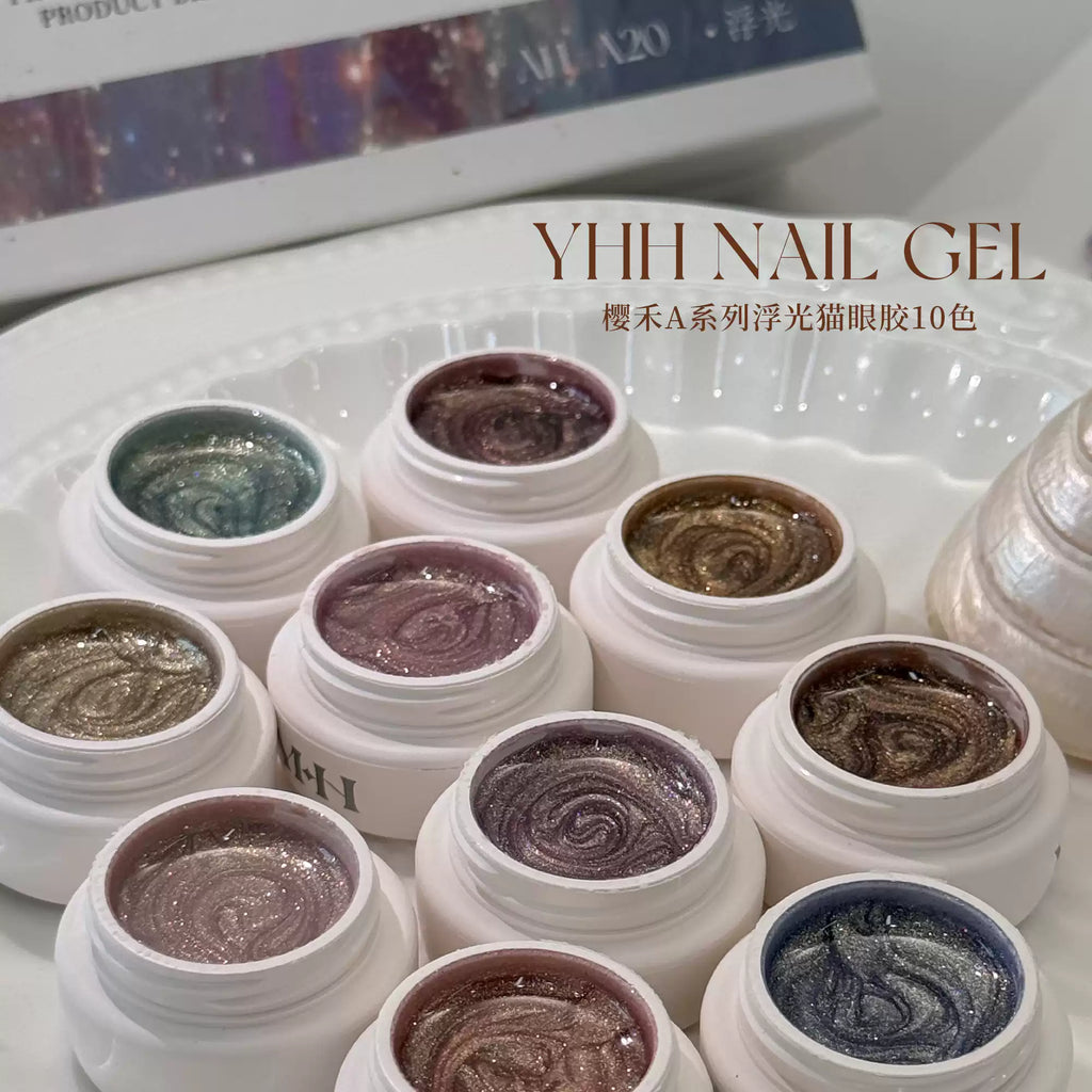 【YHH NAIL / 受注販売(8月中旬前後納期)】YHH Sakura Floating Light Series Cat Eye Gel 10 Colors High-Quality Magnetic Powder Flashing Effect / 5g