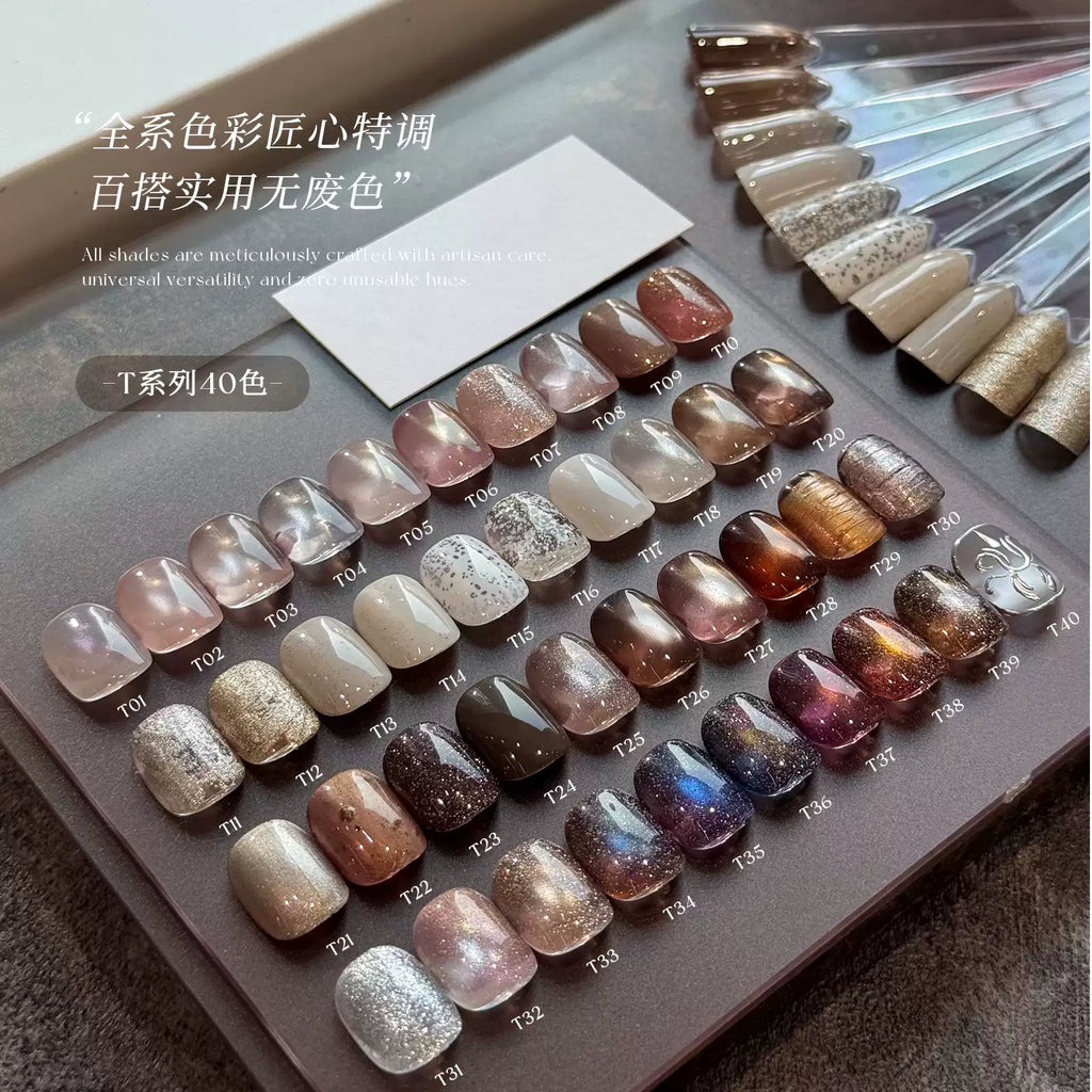 【YHH NAIL / 受注販売(8月中旬前後納期)】YHH Cherry Blossom T Series Cat Eye Combination Glue, Multiple Textures Available, Canned Armor Oil Glue 2.5g